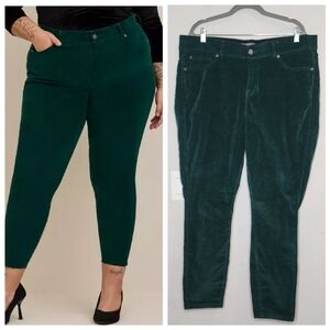 Torrid Green Corduroy Bombshell Skinny High-Rise Pants Plus Size 20
